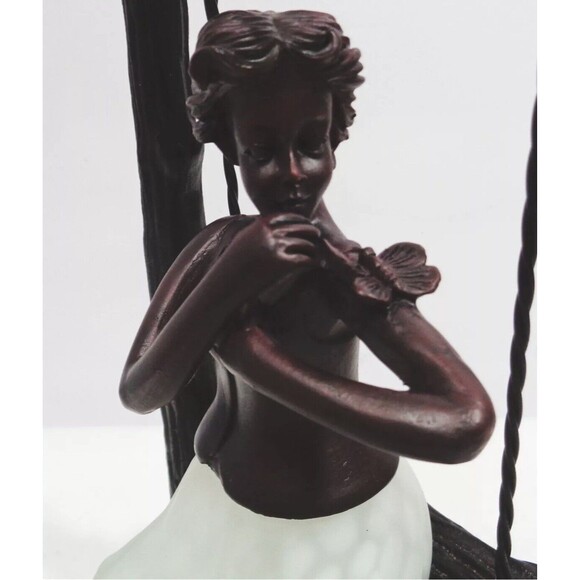 Young Lady On A Swing  Bronze And Glass Table Lamp Terra Cottage TL3390-MB - Picture 7 of 9